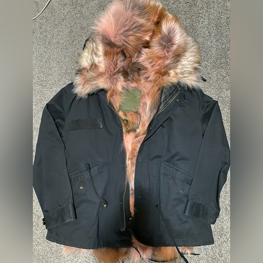 Mr&Mrs Italy Fur Lined Black Parka w/ Removable Insert